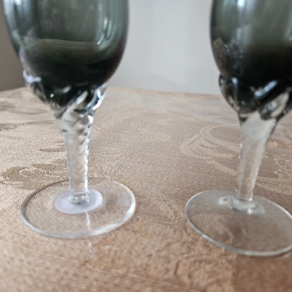 Smoke Colored Cordial Glasses - Picture 2 of 4